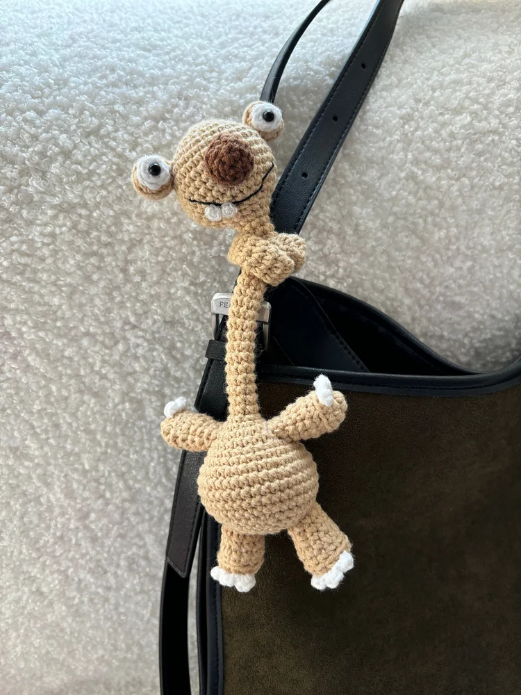 Handmade Crochet Prehistoric Sloth Bag Charm - Funny Long Neck Sloth Plush Toy，Gift for Animal Lovers🎁Buy 2 Free Shipping
