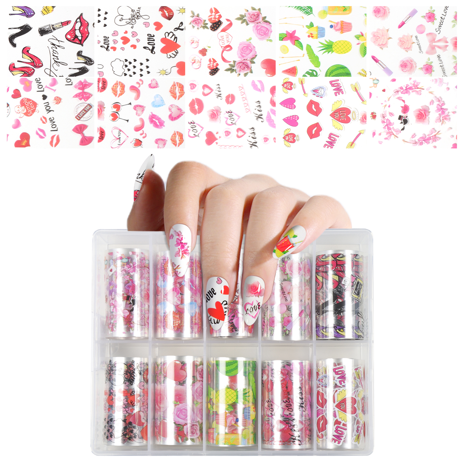 Fashion Nail Transfer Foil 12 styles