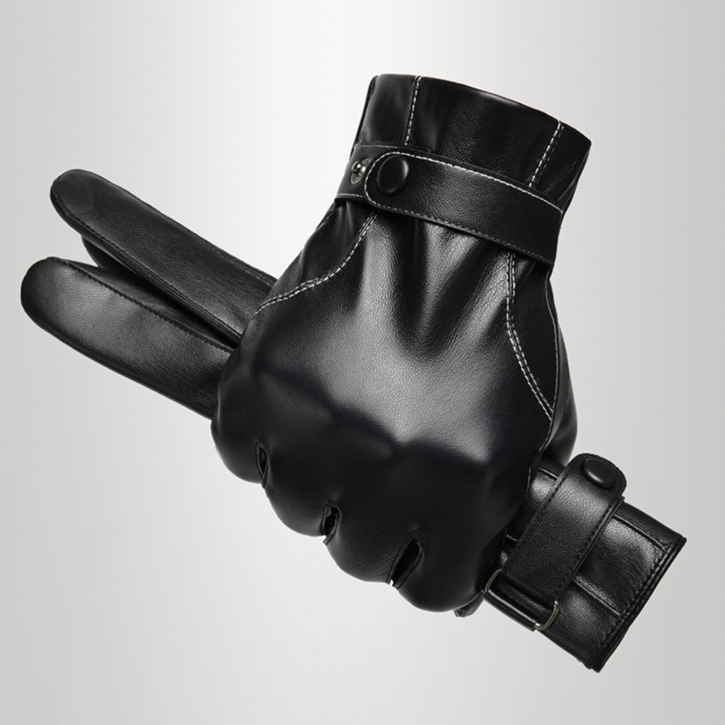 Daily PU Leather Thickened Driving Full Finger Glove