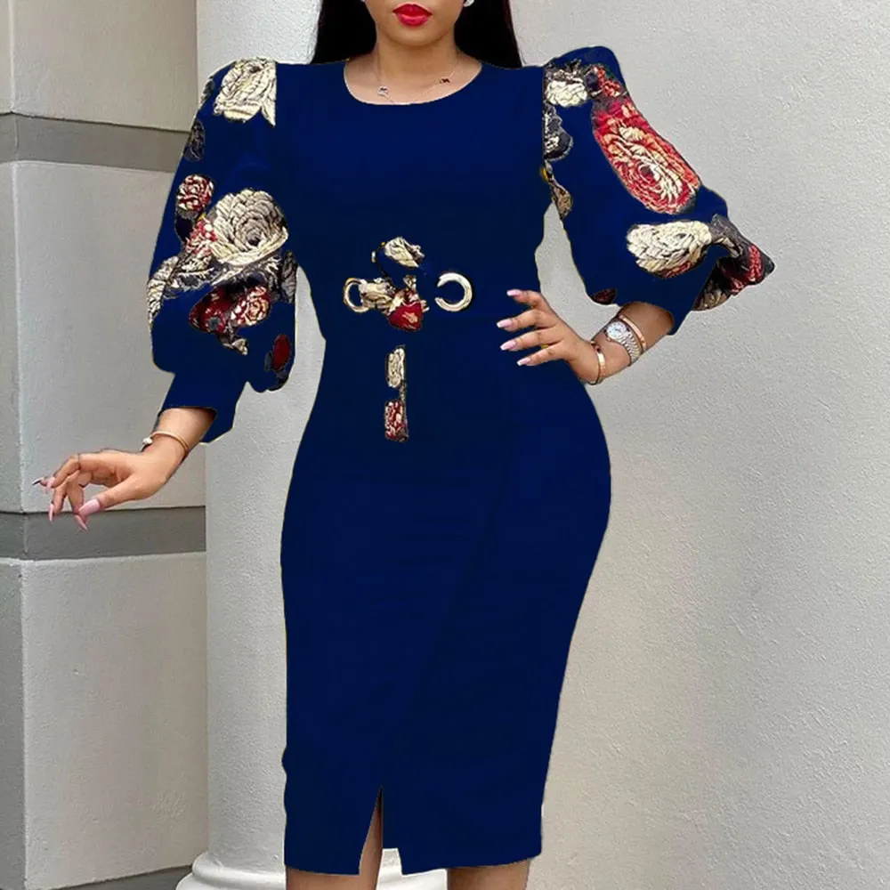 2021 ladies dress plus size commuter plus size print European and American dress
