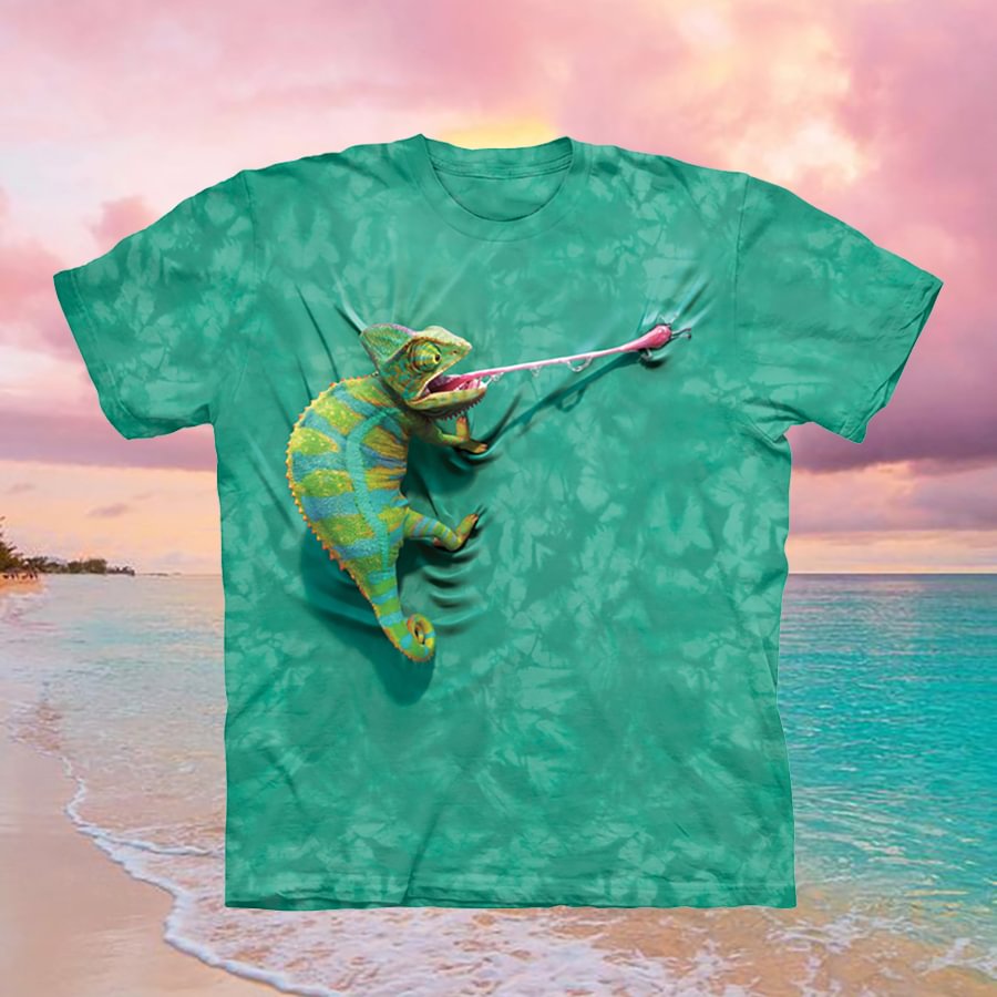 Chameleon 3D printed T-shirt / [viawink] /