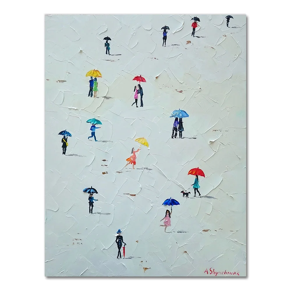 Canvas Painting Summer Beach Seascape Knife Painting Oil Painting Poster The Picture On the Wall Pictures For Living Room