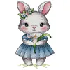 Rabbit And Calla Lily-14CT Stamped Cross Stitch 15*27cm/5.91*10.63in