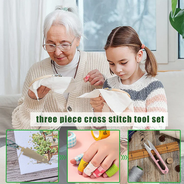 Embroidery Floss Kit for Teenagers Comprises of Needle Threader Scissors  Bandage-931470