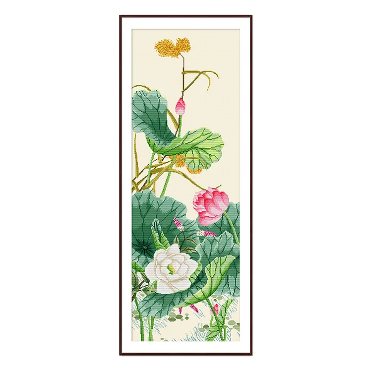 Spring-Still Water And Fragrant Lotus 11CT (50*125CM) Stamped Cross Stitch gbfke
