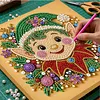 Ensemble de toile DIY pour perles et art encadr&eacute; 25x25cm autocollant (lutins de No&euml;l)