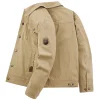 Men's Vintage Outdoor Workwear Cargo Tactical Lapel Jacket by Inlyline