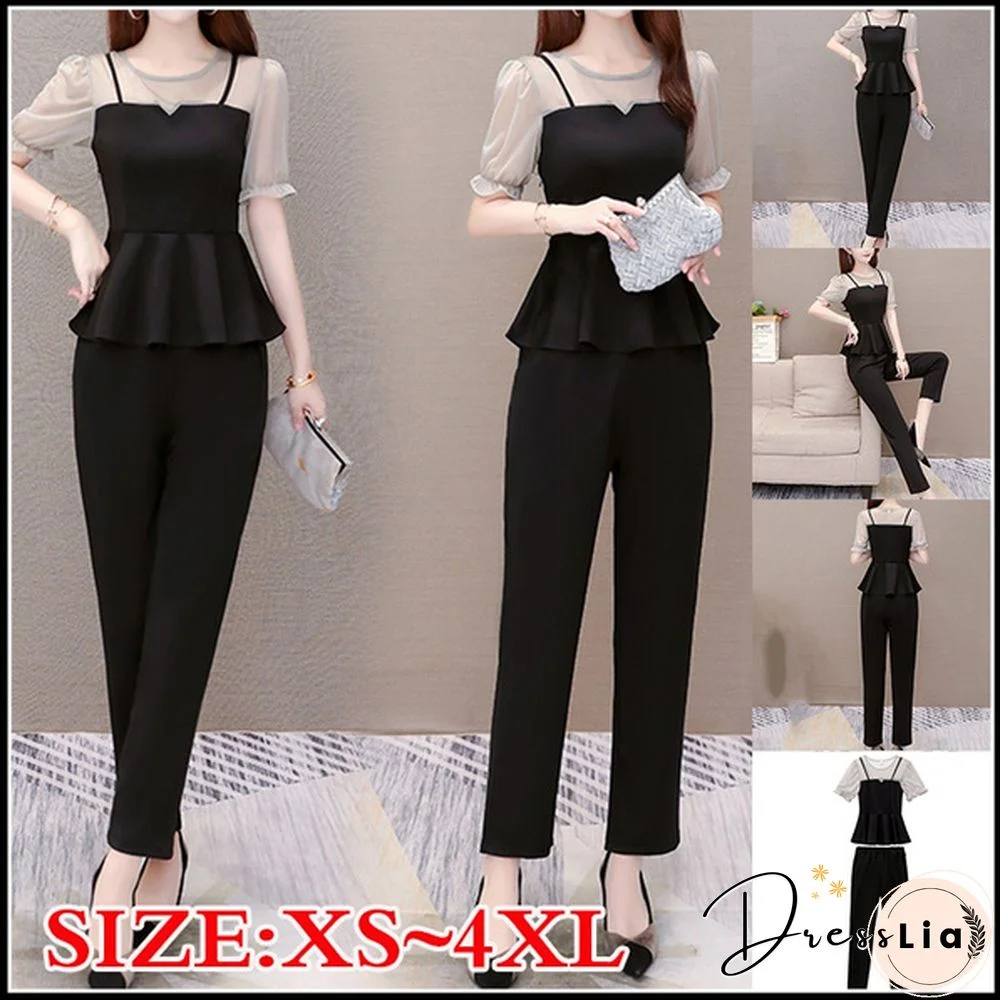 Summer New Sets For Women Fashion Casual Two-Piece Set Female Short Sleeve Trousers Suit Spring Office Lady Outfits Uniform
