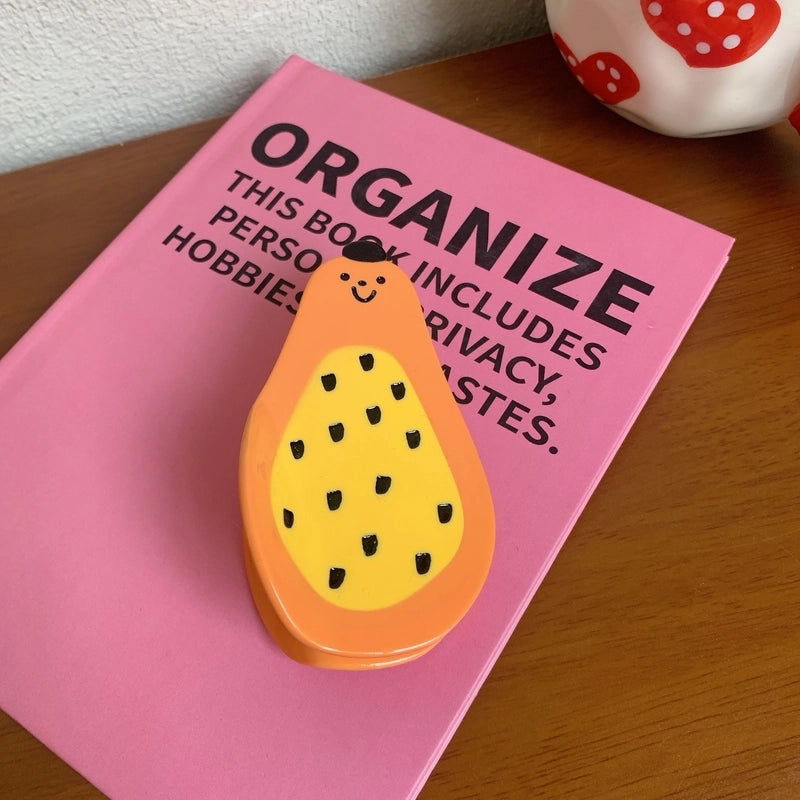 Cute Women’s 1605 Coffee Fruit Strawberry Acetic Acid Sheets Hair Claws