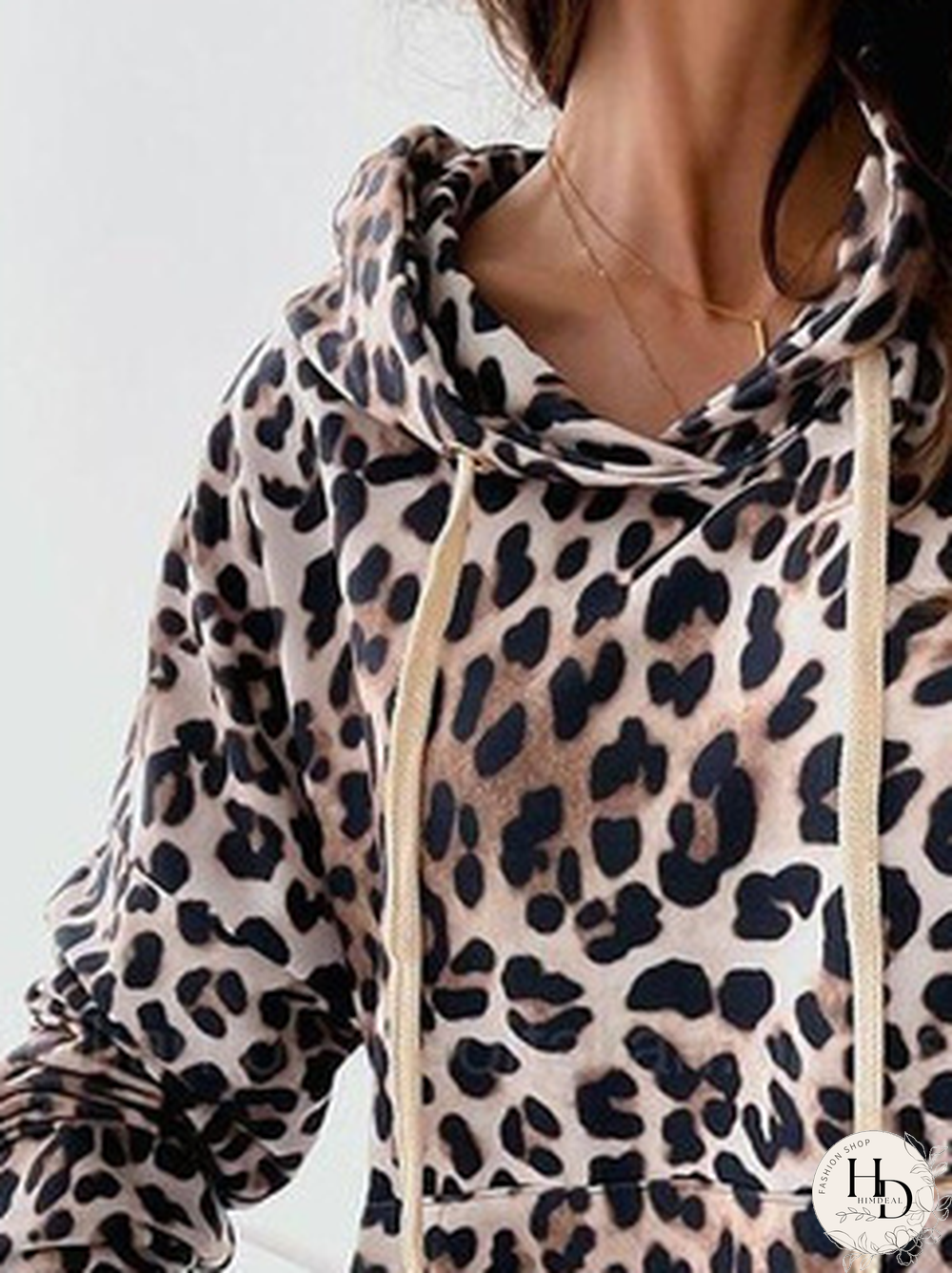 Hooded Loosen Leopard Sweatshirts