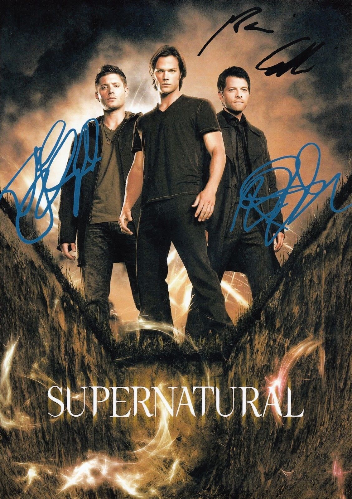 SUPERNATURAL CAST OF 3 AUTOGRAPH SIGNED PP Photo Poster painting POSTER