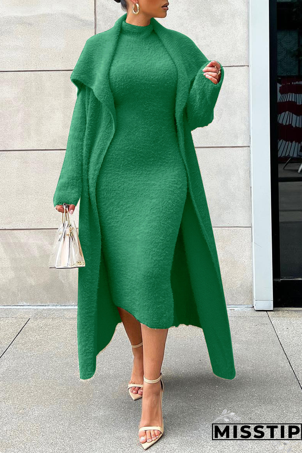 Dark Gray Casual Solid Patchwork Half A Turtleneck Long Sleeve Two Pieces