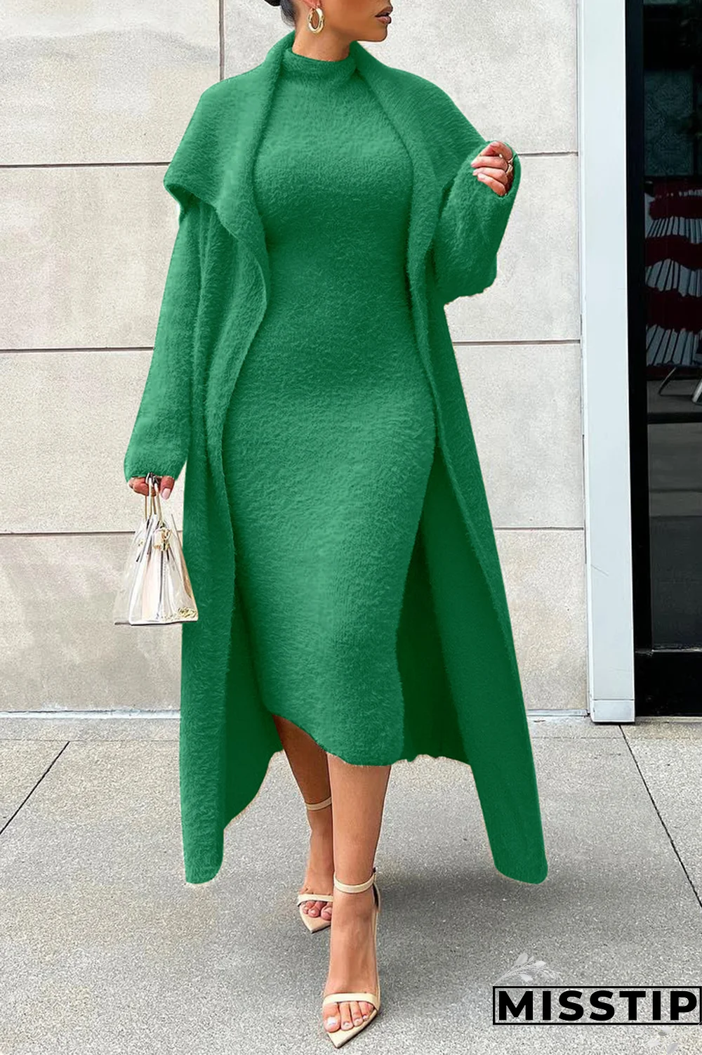 Dark Gray Casual Solid Patchwork Half A Turtleneck Long Sleeve Two Pieces