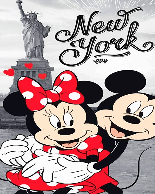 

Mickey Mouse And Minnie New York – Paint By Numbers - 40*50CM, 501 Original