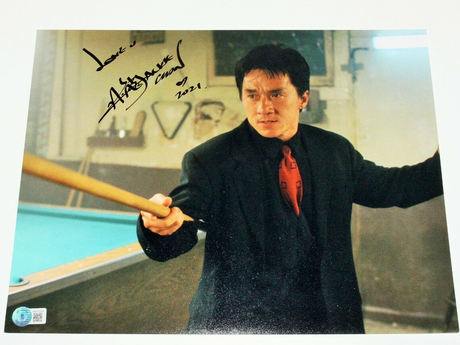 JACKIE CHAN SIGNED RUSH HOUR 2 11x14 INCH MOVIE Photo Poster painting BECKETT COA AUTOGRAPH BAS