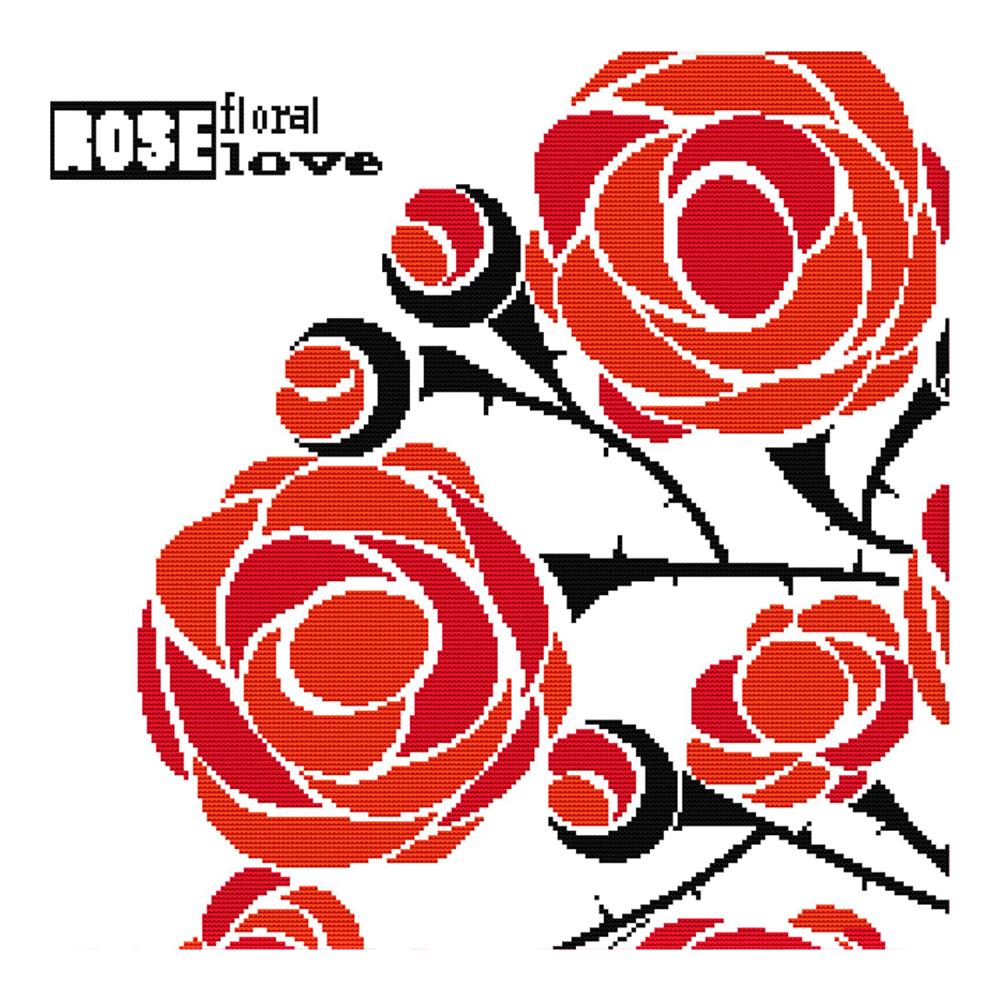 

Red Rose Love - 14CT Stamped Cross Stitch - 43*43cm, 501 Original