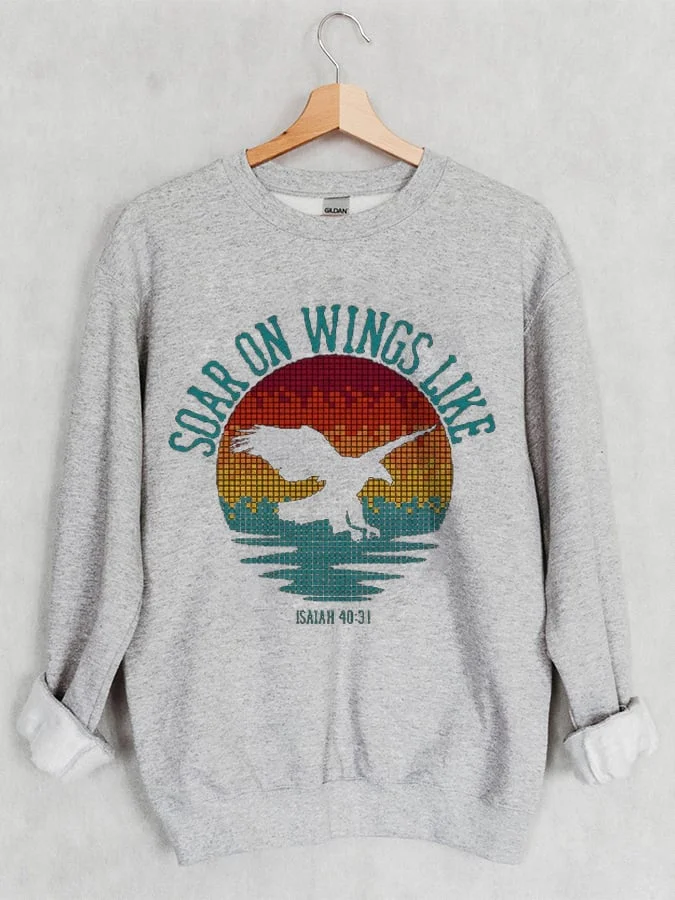 Women's Soar On Wings Like Eagles Print Casual Sweatshirt
