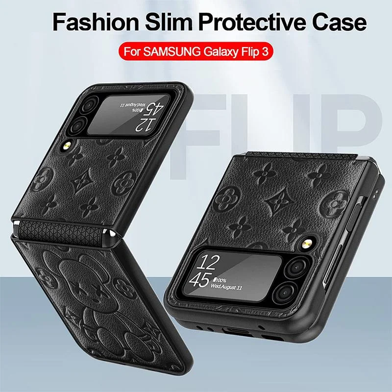 For Samsung Zflip3 Violent Bear Hinged Phone Case Cover
