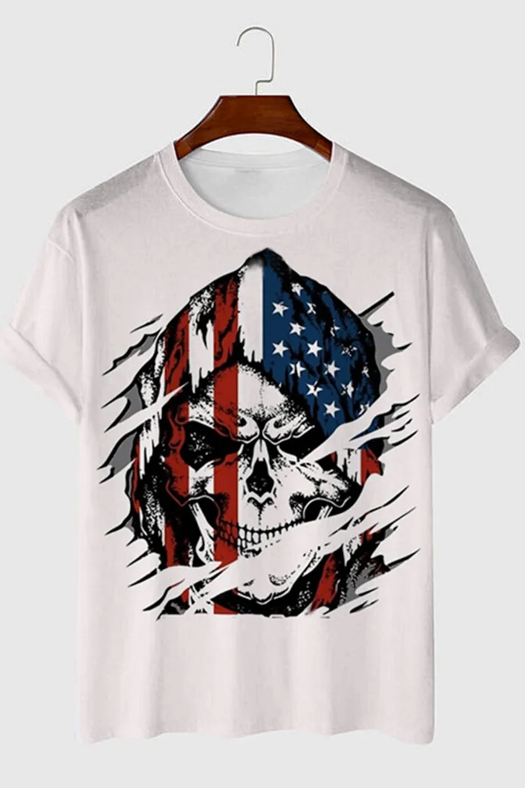 Personalized Flag Pattern Casual Short Sleeve T-Shirt