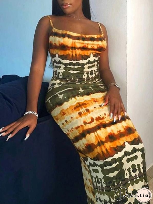 Backless Tie Dyed Dress