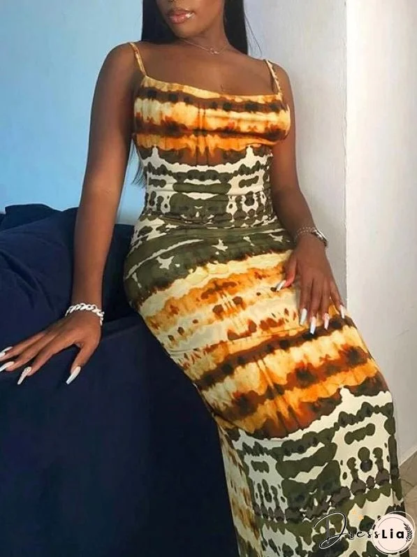 Backless Tie Dyed Dress