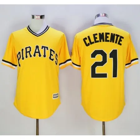 Pirates #21 Roberto Clemente Gold New Cool Base Stitched MLB Jersey