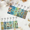 12 pi&egrave;ces de p&ecirc;che DIY kits sp&eacute;ciaux de marque-pages en forme de diamant avec des pompons kits d&rsquo;art en diamant et signets en strass kits de marque-pages pour adultes lisant des cadeaux pour les amoureux des livres