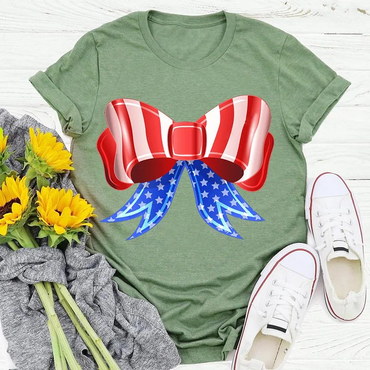 bow independence Day T-shirt Tee - 01900