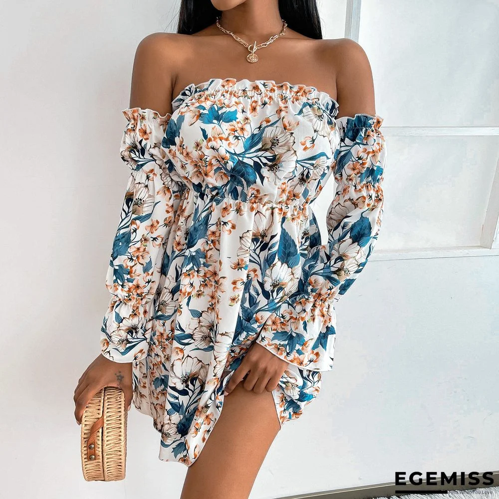 Chest-wrapped Commuter Print Dress | EGEMISS