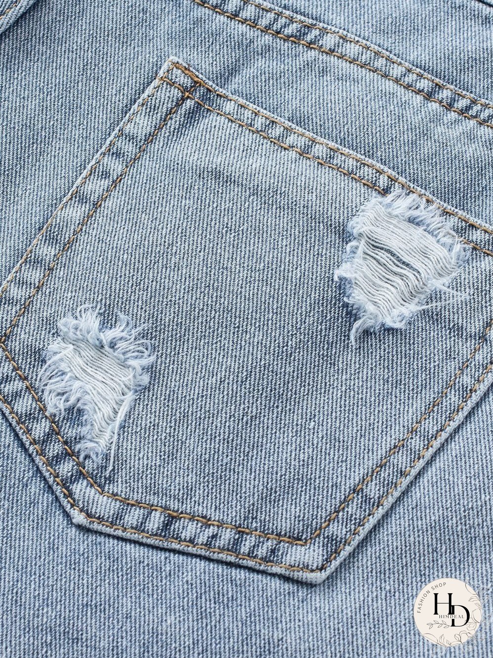 Unique Rhinestone Tassel Denim Shorts