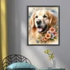 Golden Retriever And Flowers-11CT Stamped Cross Stitch 40*50cm/15.75*19.69in