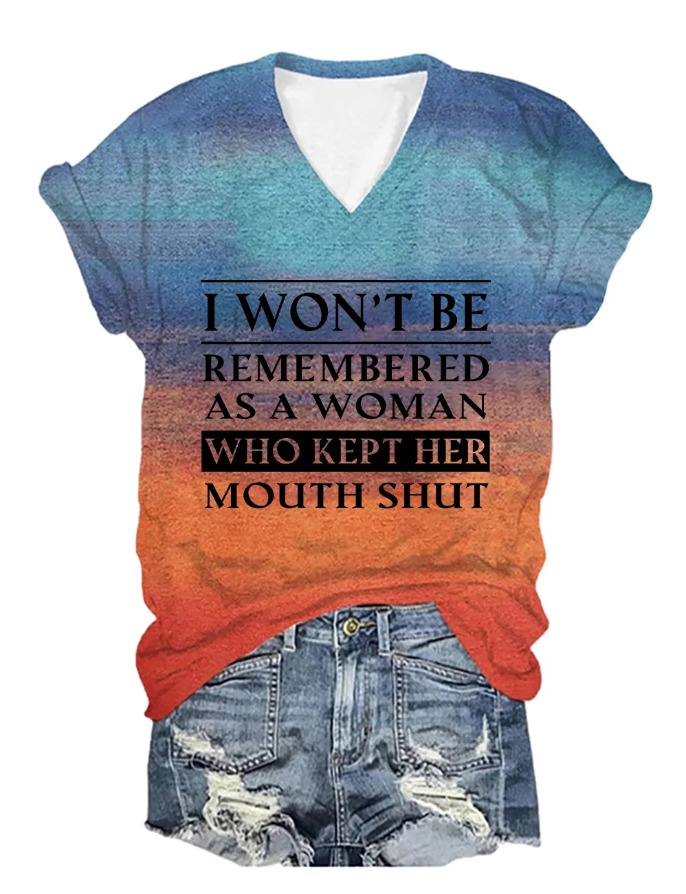 I Won't Be Remembered As A Woman V-Neck T-Shirt