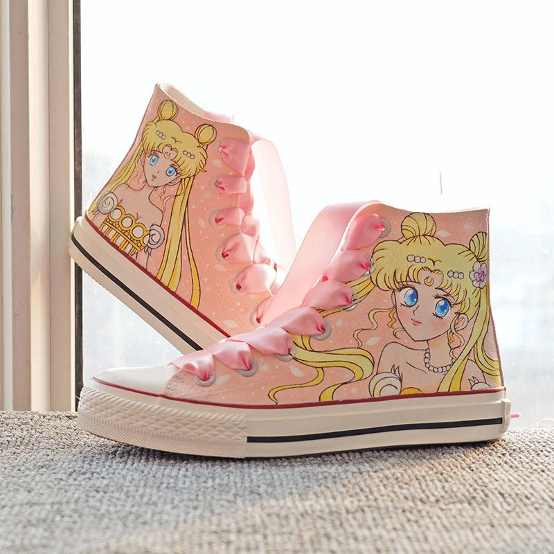 Sailor Moon Hand Painting Canvas Shoes SP16769