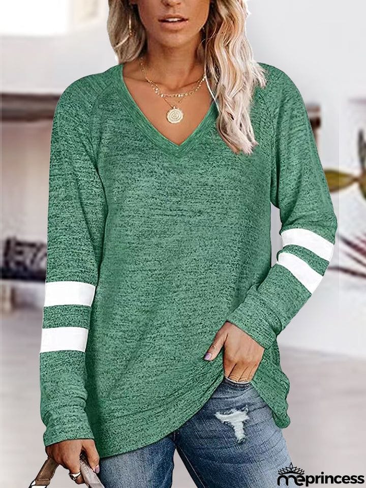 V-Neck Raglan Sleeve T-Shirt