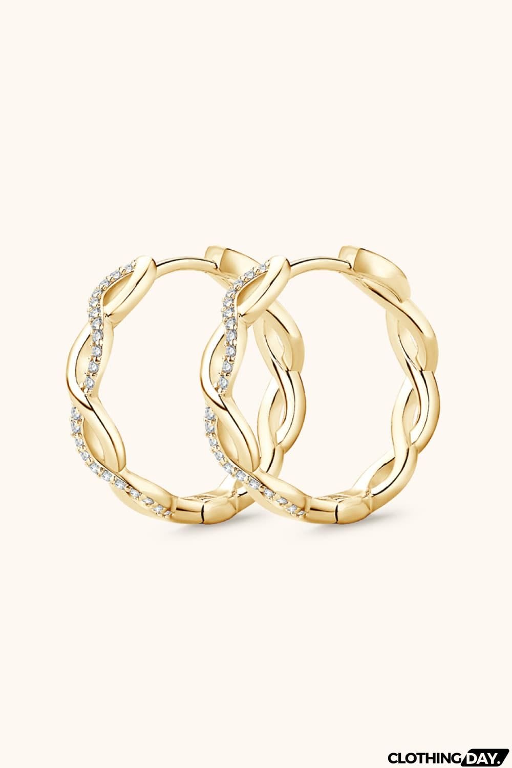 Moissanite Crisscross Hoop Earrings