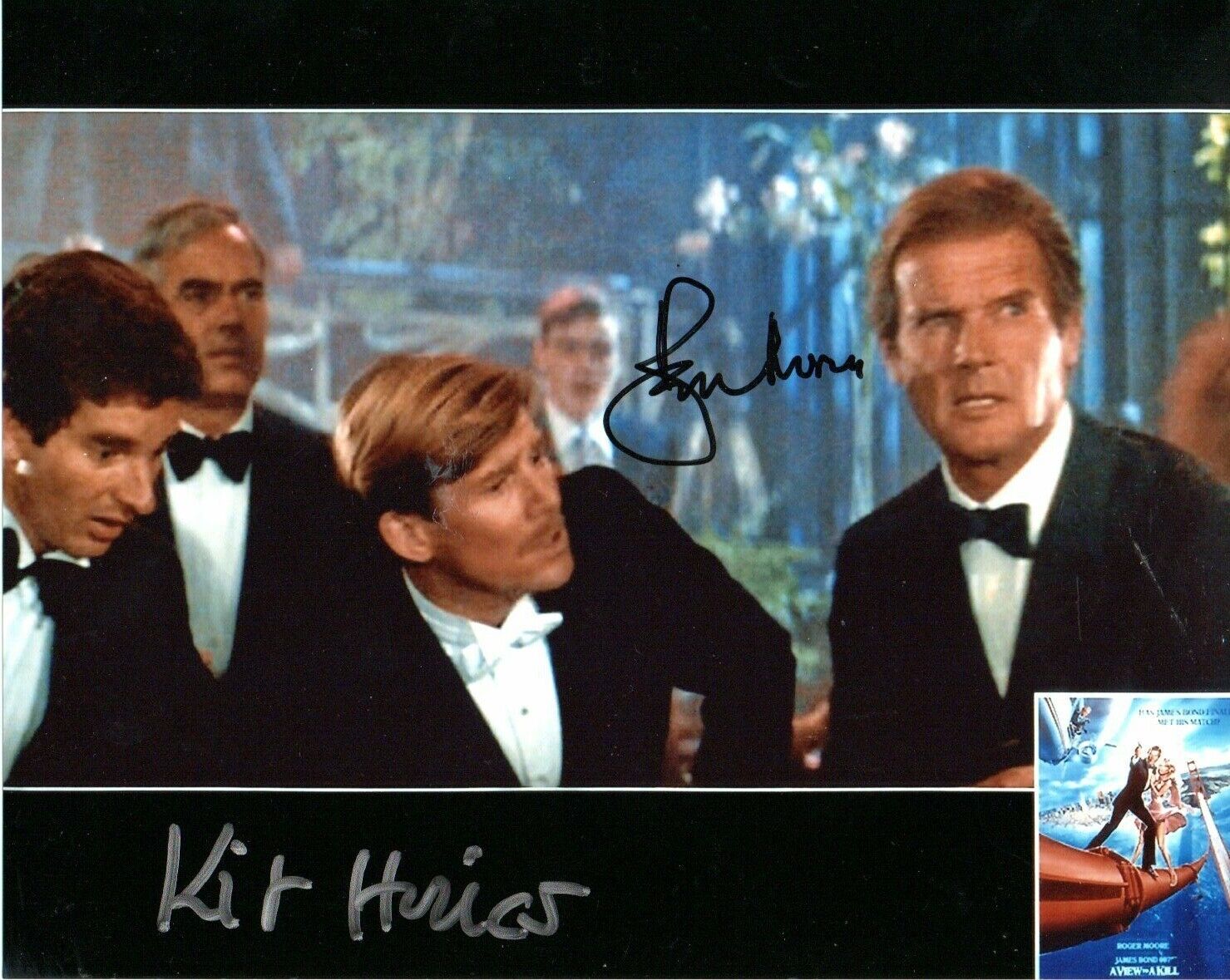 Roger Moore Kit Harris 10-8 inches Signed Photo Poster painting View To a Kill Autograph COA