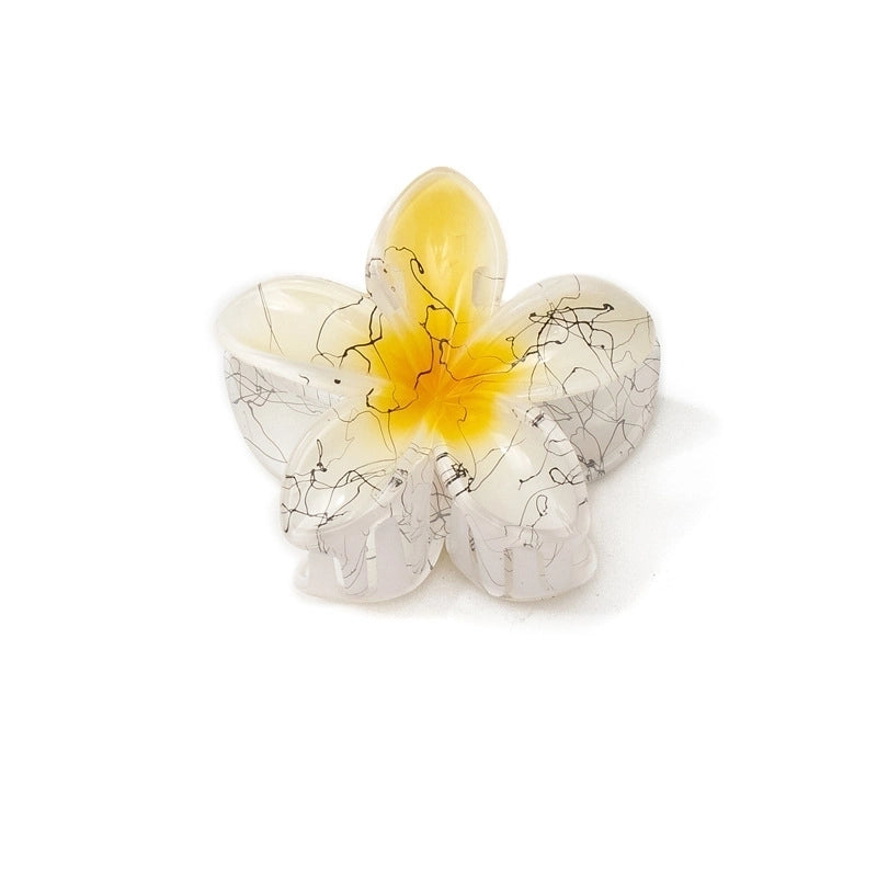 12 Pieces Women’s Minimalist Flower Plastic Resin Stoving Varnish Hair Claws