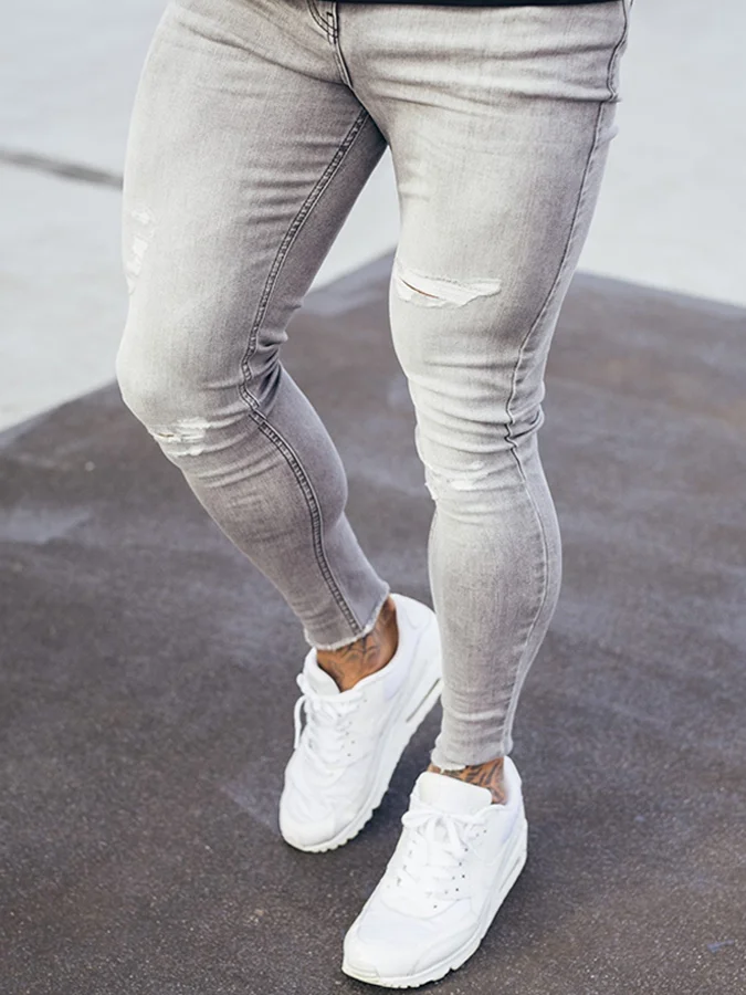 Men Casual White Jeans