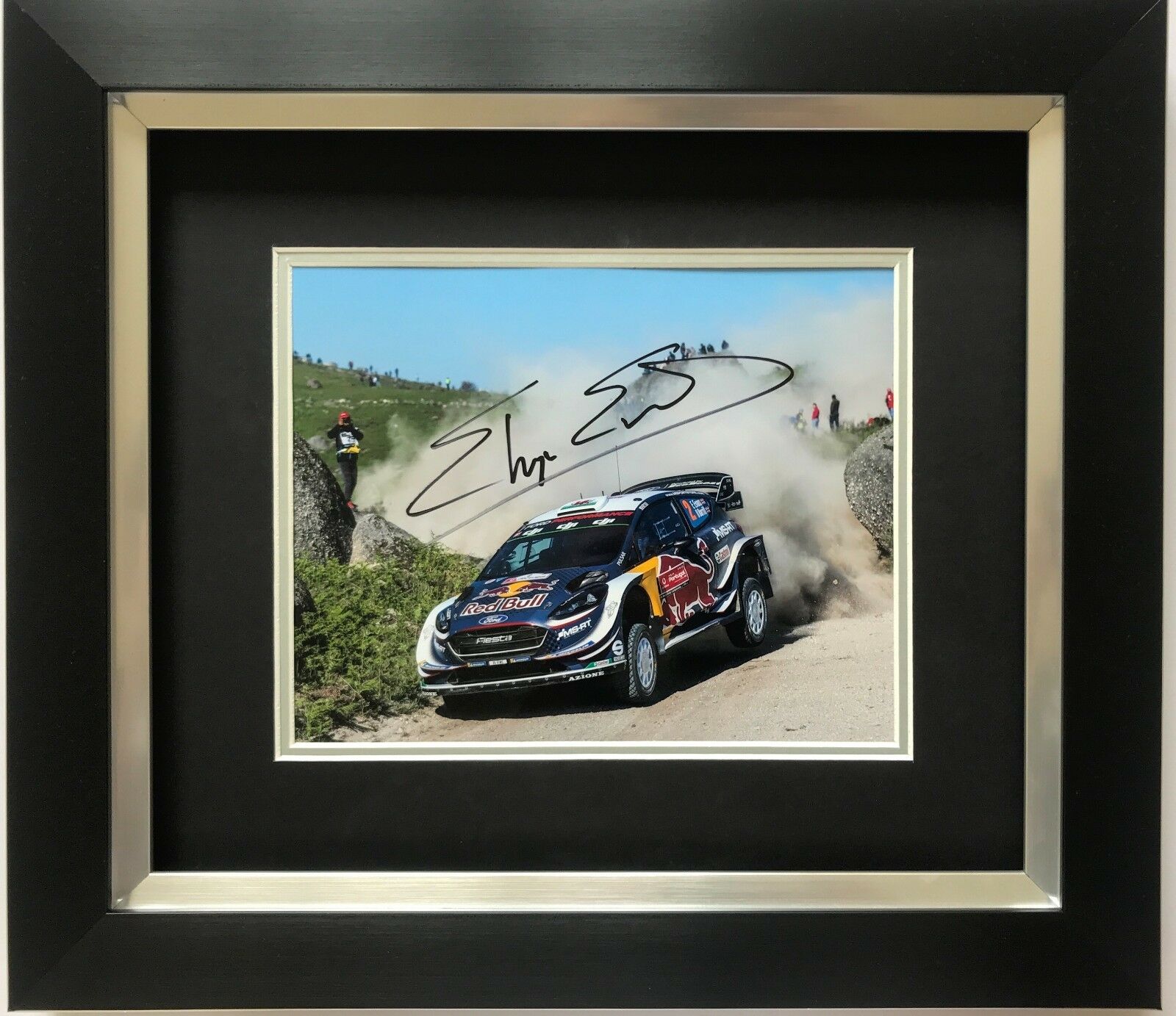 ELFYN EVANS HAND SIGNED FRAMED Photo Poster painting DISPLAY FORD FIESTA RALLY 5.