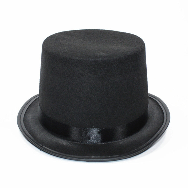 High Hat Retro British Gentleman Jazz Hat Magician Hat Performance Sequin Hat Rain Silk High Barrel Top Hat Non-woven Fabric