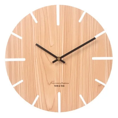 Nordic Retro Wooden Wall Clock Corridor Living Room Decoration Solid Wood Quiet Clocks Hanging Wall Watch Cafe Store Home Decor