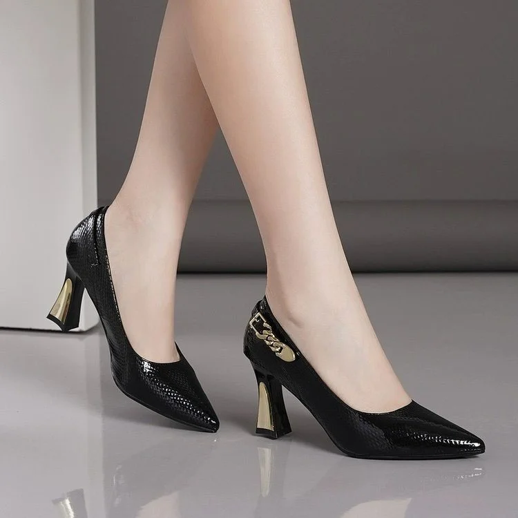 Yyvonne Fine Heeled And Shallow-Mouth Single-Shoe Women's 2025 New Large-Size Temperament High-Heeled Shoes Professional Four-Season Women's Shoes