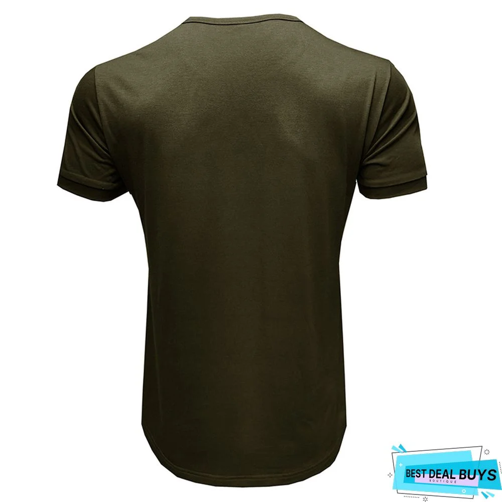 T-Shirt with Short Sleeves and Round Collar In Plain Color
