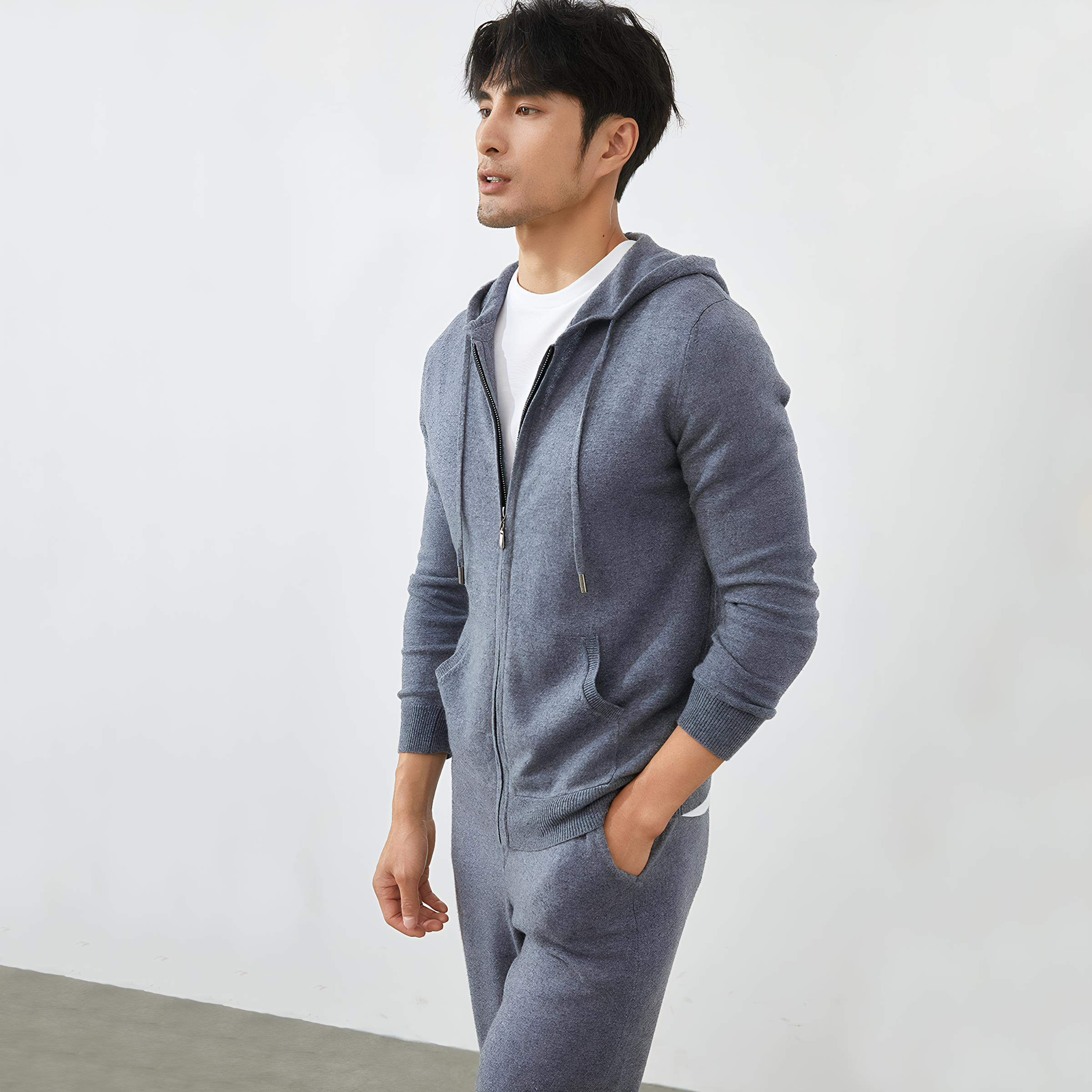 Men's Cashmere Hoodie REAL SILK LIFE