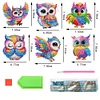 (US Local)6Pcs Acrylic  Owls Diamond Painting Fridge Magnet for Fridge Whiteboard