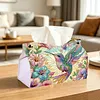 Diamond Art Painting Decorative Paper Napkin Dispenser Wear Resist Handmade Household Container Multifunction Rhinestone PU Tissue Holder Kit for Adults Home Office Gift (Color Hummingbird Floral)