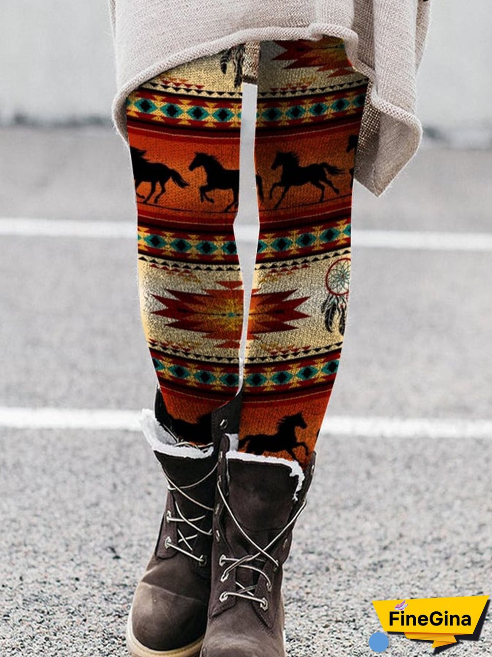 Fashionable Casual Printed Knitted Leggings