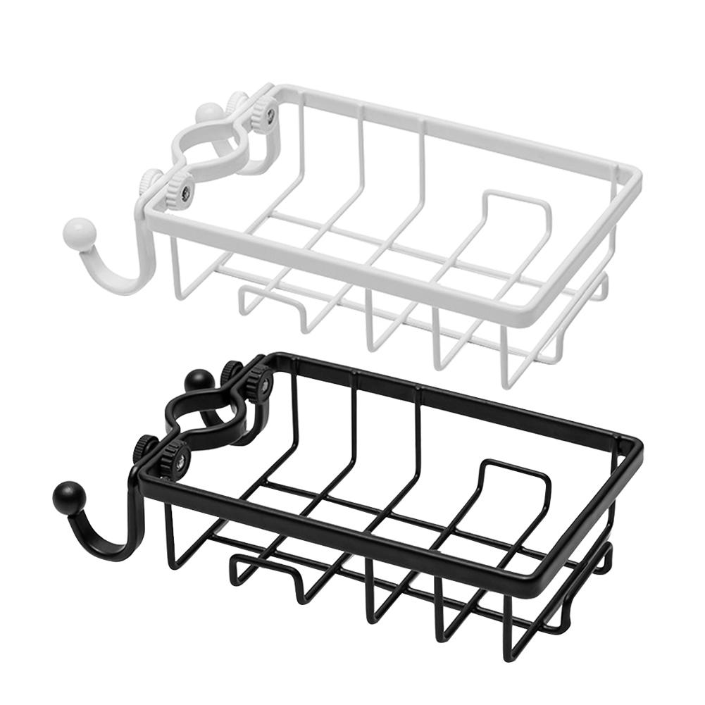 

Multi-function Iron Faucet Hanger Shelf Kitchen Bathroom Drain Storage Rack, White, 501 Original