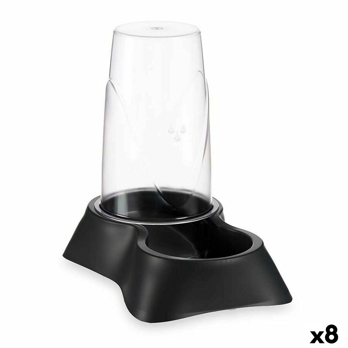 Pet feeding dish Dispenser Anthracite Plastic 1,5 L 16 x 25 x 24 cm (8 Units)  SALE KIM