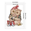 >SALE<Embroidery Eco-cotton Thread 14CT Printed Learning Owl Cross Stitch 22x30cm